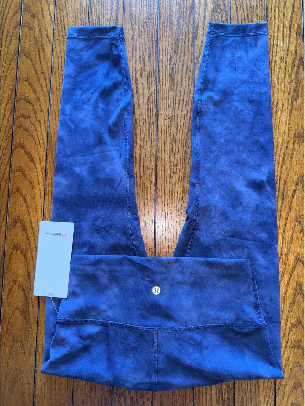 Lululemon Wunder Train High Rise 25” Diamond Dye Naval Blue Size 8 NWT